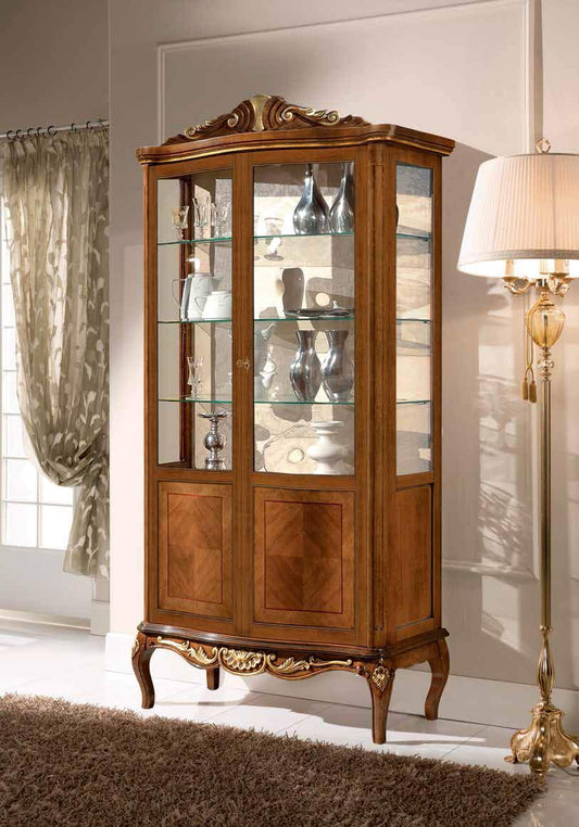 Dafne Italian Design Vetrinetta Stile Classico Noce (cm. L. 110 - P. 40 - H. 200) (TVG)