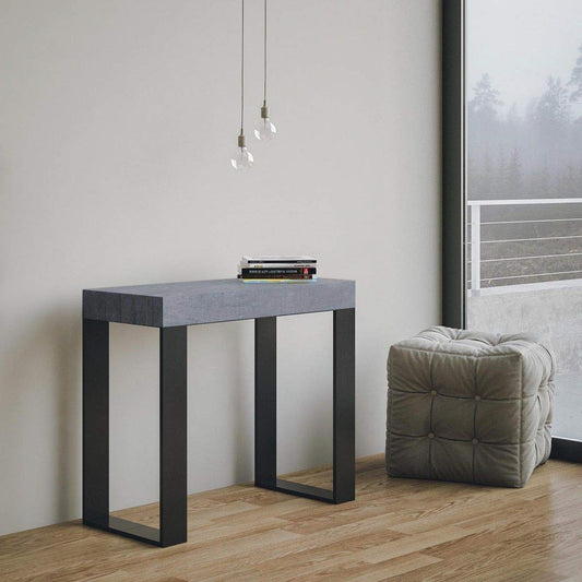 Dafne Italian Design Consolle allungabile Tecno Premium Cemento Telaio Aantracite