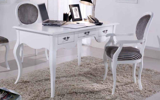 Dafne Italian Design Scrivania da Studio con capotavola, Stile Classico (cm. L. 130 - H. 80 - P. 75) (TVG)