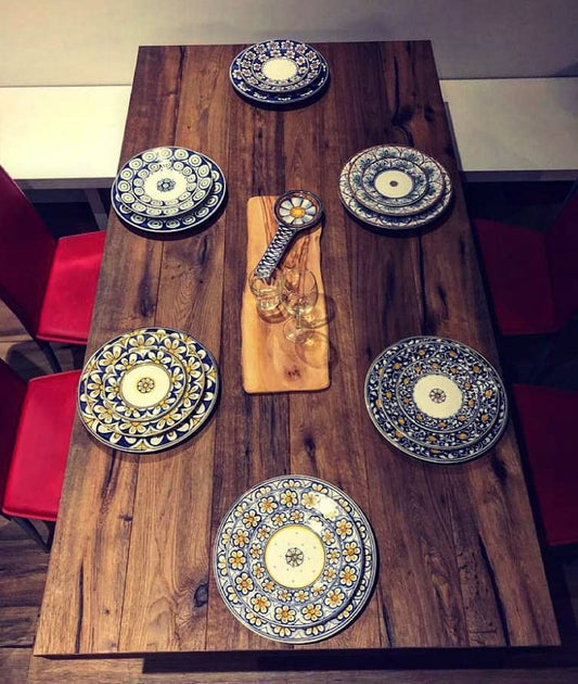 Dafne Italian Design Servizio piatto in ceramica 18 pezzi - Made in Italy.