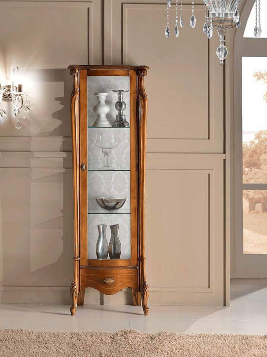 Dafne Italian Design Vetrina Stile Classico Noce (cm. L. 61 - P. 39 - H. 183) (TVG)