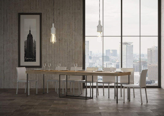 Dafne Italian Design Consolle allungabile Nordica Premium Quercia Natura Telaio Antracite