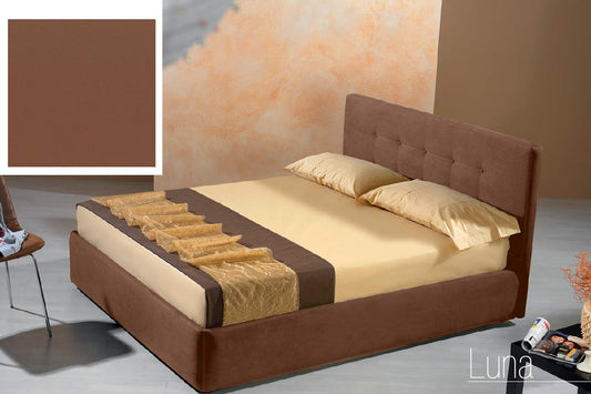 Dafne Italian Design Letto matrimoniale contenitore, similpelle, marrone - 176x220x100 cm - per materasso 160x200-100% Made in Italy