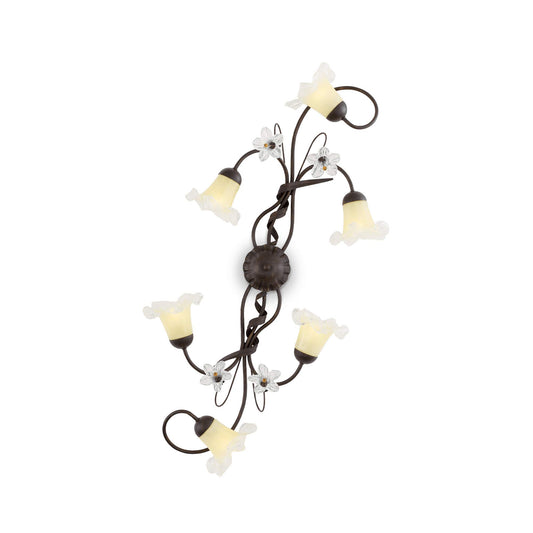 Dafne Italian Design Plafoniera a 6 luci - Ruggine