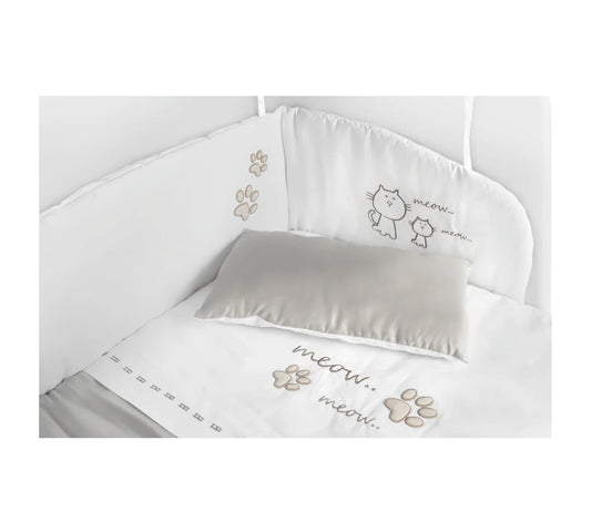 Dafne Italian Design Set Biancheria da Letto per Lettino da Comodino Cat Boy