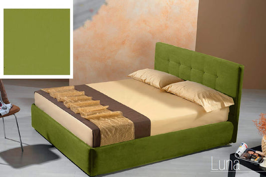 Dafne Italian Design Letto matrimoniale contenitore, similpelle, verde oliva - 176x210xH100cm - per materasso 160x190-100% Made in Italy