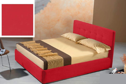 Dafne Italian Design Letto matrimoniale contenitore, similpelle lavabile, colore rosso - Dimensioni: Larghezza 176 x 220 x H 100 cm - per materasso 160 x 200. - 100% Made in Italy (SFI)