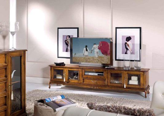 Dafne Italian Design Porta TV Stile Classico Noce (cm. L. 210 - P. 45 - H. 55) (TVG)