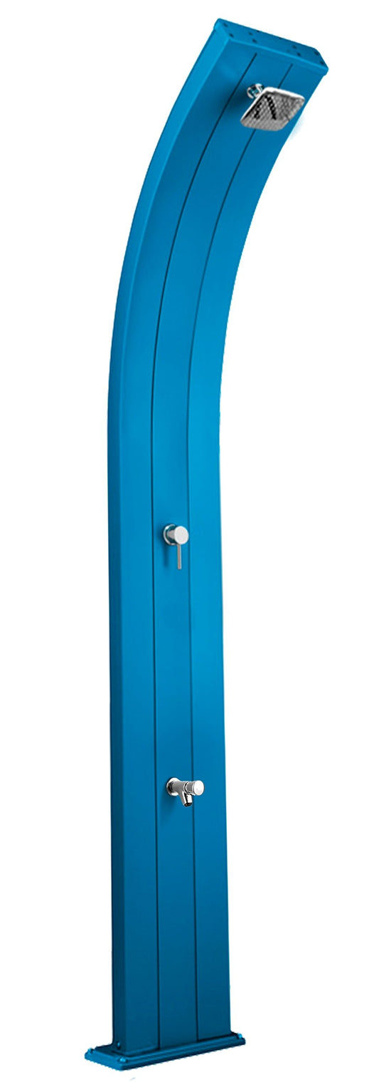 Doccia Tradizionale per Interno e Esterno Arkema DADA con Miscelatore e Lavapiedi Doccia in Alluminio Curva ARKEMA D325 5012 Colore Blu