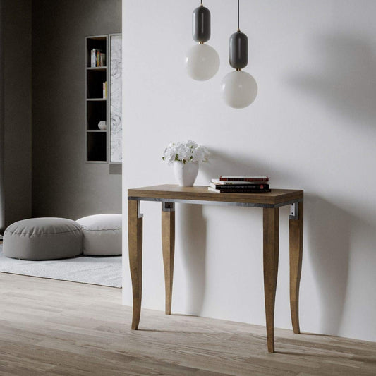 Dafne Italian Design Consolle allungabile Sciabola Libra Noce Telaio Grigio
