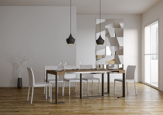Dafne Italian Design Consolle allungabile Futura Small Noce Telaio Antracite