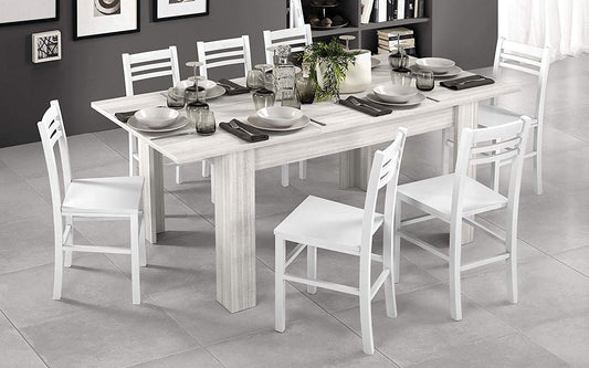 Dafne Italian Design Tavolo allungabile Effetto eucalipto Bianco (cm. 140 x 90 x 78h)