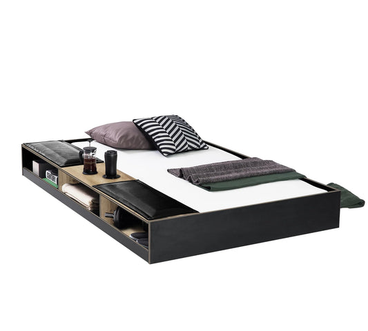 Dafne Italian Design Letto Estraibile Black con Divisori (90x190 Cm)