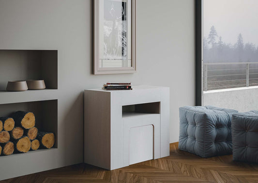 Dafne Italian Design Panca Box allungabile Bianco Frassino