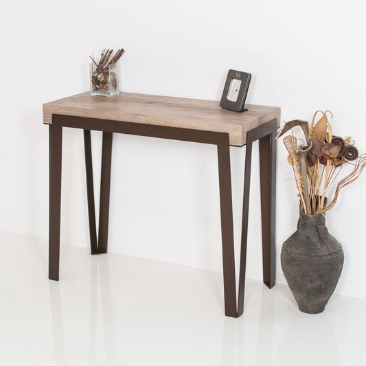 Dafne Italian Design Consolle allungabile Rio Small Quercia Natura Telaio Ruggine