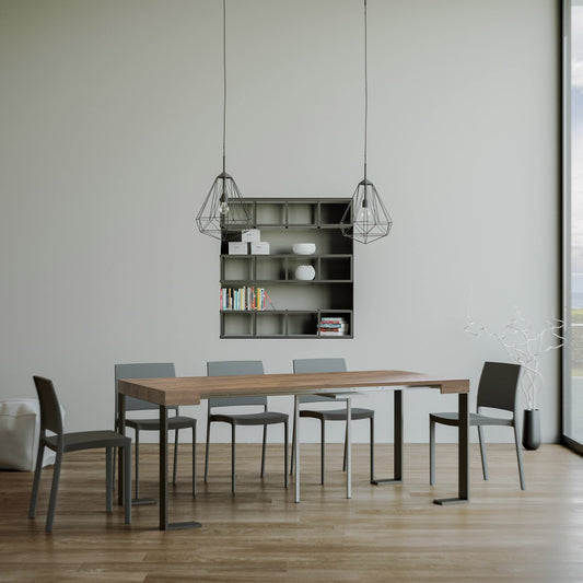 Dafne Italian Design Consolle allungabile Tecno Small Noce Telaio Antracite