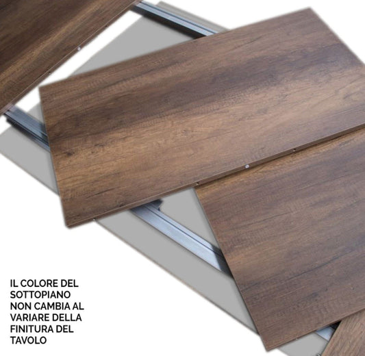 Dafne Italian Design Tavolo Tecno allungabile piano Noce 90x130 allungato 390 telaio Antracite