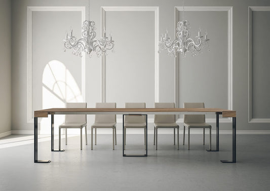 Dafne Italian Design Consolle allungabile Sintesi Noce Telaio Antracite