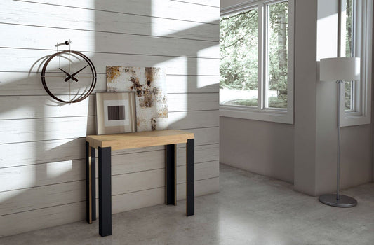 Dafne Italian Design Consolle allungabile Linea Quercia Natura Telaio Antracite