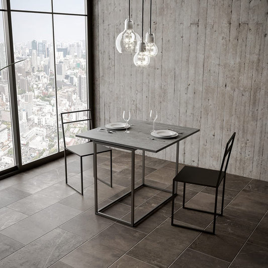 Dafne Italian Design Consolle allungabile Nordica Libra Cemento Telaio Antracite