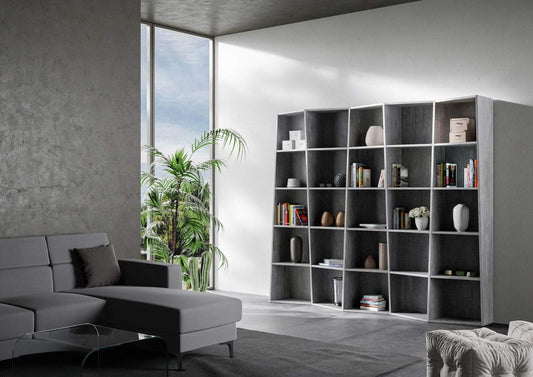 Dafne Italian Design Libreria Trek 5 elementi Cemento