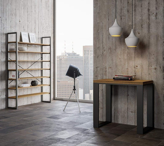 Dafne Italian Design Consolle allungabile Tecno Libra Quercia Natura Telaio Antracite