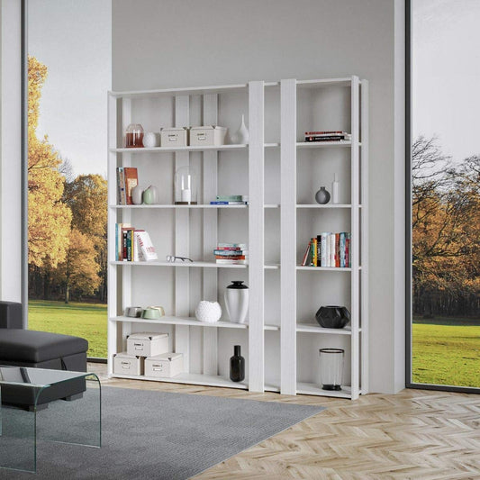 Dafne Italian Design Libreria Composizione E Kato 6R 8 fasce lunghe Bianco Frassino