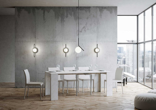 Dafne Italian Design Consolle allungabile Emy Bianco Spatolato (allungabile fino a 302 cm)