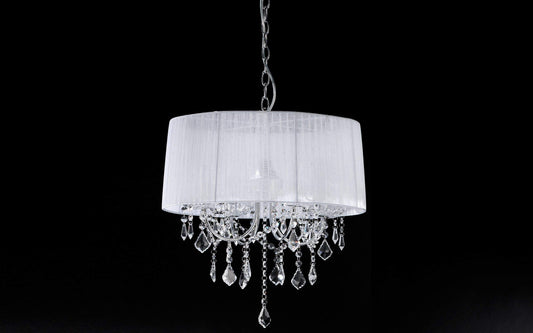 Dafne Italian Design Lampadario con cristalli e paralume