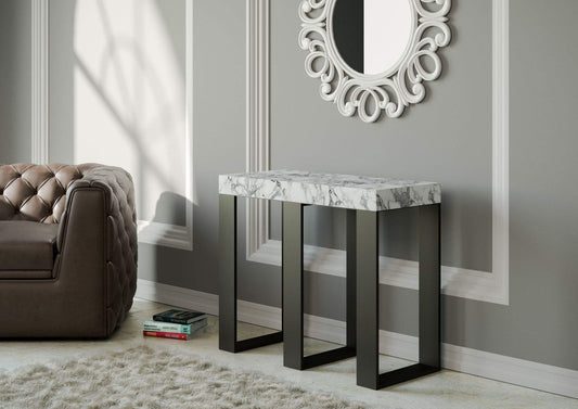 Dafne Italian Design Consolle allungabile Sintesi Small Marmo Telaio Antracite