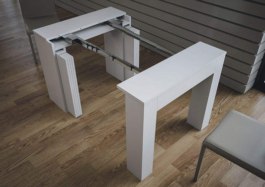 Itamoby Extra 90cm Consolle Allungabile, Pannelli di Nobilitato, Bianco Frassino, L.9 X P.49 X H.78 cm