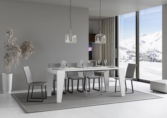 Dafne Italian Design Consolle allungabile Naxy Small Bianco Frassino (allungabile fino a 198 cm)