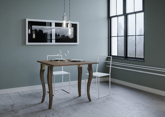 Dafne Italian Design Consolle allungabile Olanda Libra Noce Telaio Oro