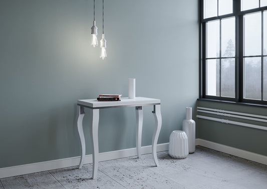 Dafne Italian Design Consolle allungabile Olanda Libra Bianco Frassino Telaio Grigio