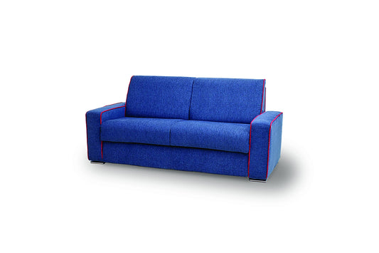 Dafne Italian Design Divano letto tre posti in tessuto colore blu - misure cm. L 205 l 97 H 95 - Made in Italy