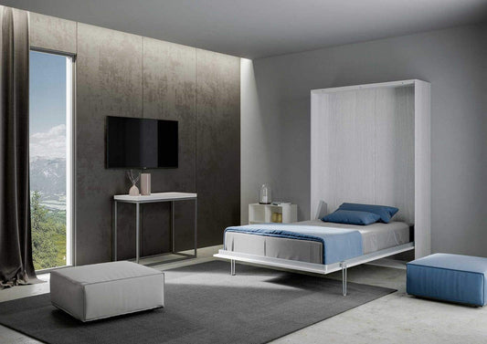 Itamoby Letto a Scomparsa KENTARO alla Francese (140cm) Bianco Frassino