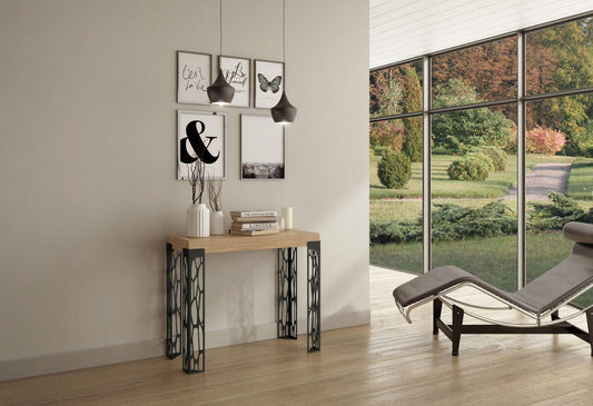 Dafne Italian Design Consolle allungabile Ghibli Small Quercia Natura Telaio Antracite