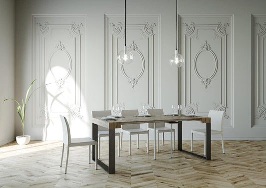 Dafne Italian Design Consolle allungabile Elettra Small Rovere Naura Telaio Antracite