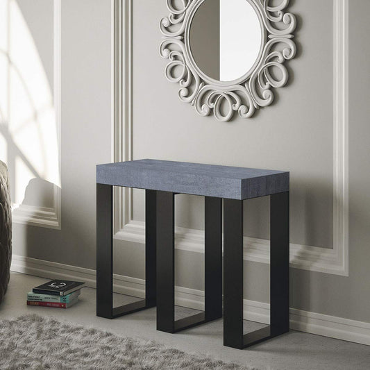 Dafne Italian Design Consolle allungabile Sintesi Cemento Telaio Antracite