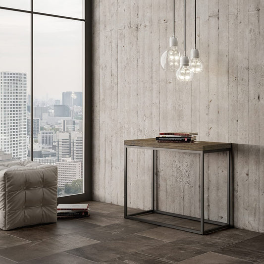 Dafne Italian Design Consolle allungabile Nordica Libra Noce Telaio Antracite