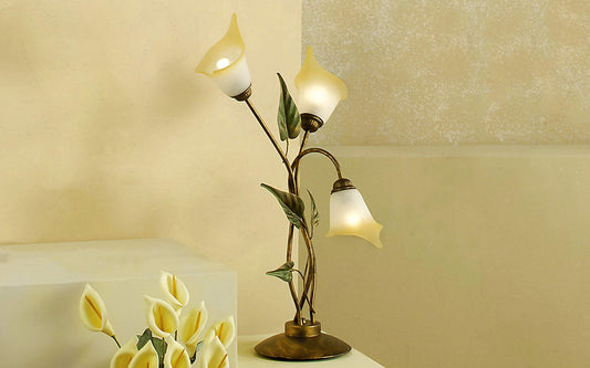 Dafnedesign.com - Lampada decorata con foglie - cm. L 45 x 70h - (DFL)