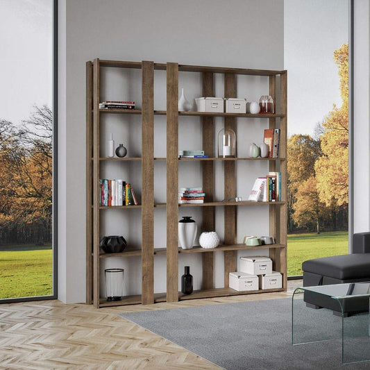 Dafne Italian Design Libreria Composizione E Kato 6R 8 fasce lunghe Noce