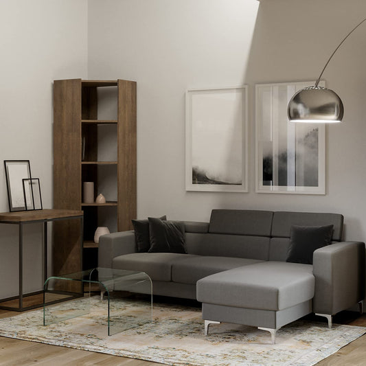 Dafne Italian Design Libreria Composizione Kato Angolo A Noce 6 Ripiani 2 fianchi + 2 fasce retro