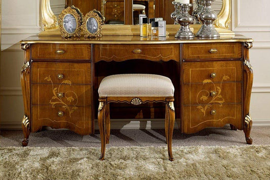 Dafne Italian Design Set completo Toeletta/tavolino da trucco composto -cm: 161 cm - 8 cm - H 124 cm - 0,18 Mc - Stile classico - 100% Made in Italy (SF17)