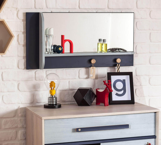 Dafne Italian Design Specchio da Parete Trio con mensola