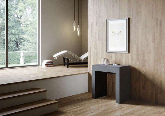 Dafne Italian Design Consolle Allin antracite spatolato L.78 H.80 P.47 (allungabile a 299) cm