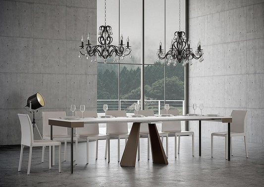 Dafne Italian Design Consolle allungabile Diamante Evolution Bianco Frassino Telaio Orso