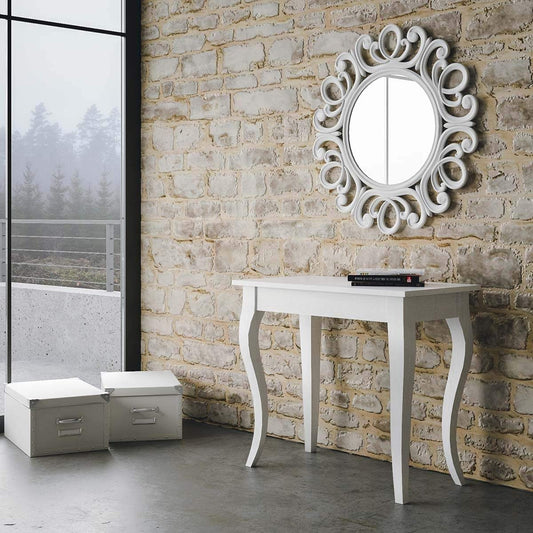 Itamoby, Consolle allungabile Olanda Small Bianco Frassino, L.90 P.48 H.77 (allungabile Fino a 204 cm)