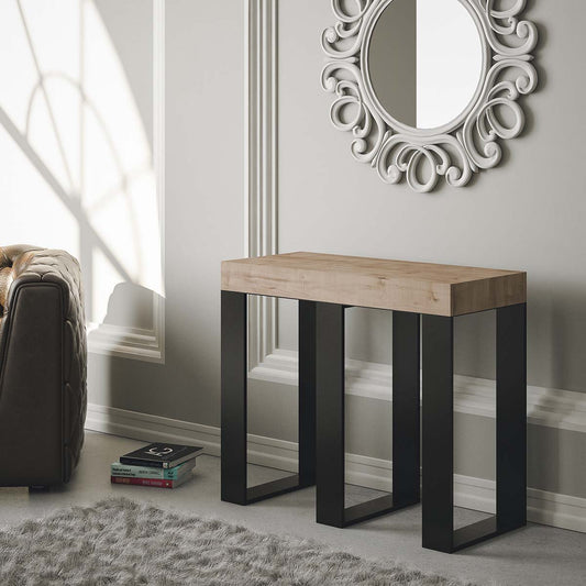 Dafne Italian Design Consolle allungabile Sintesi Quercia Natura Telaio Antracite