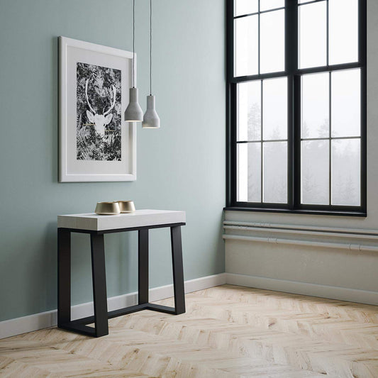 Dafne Italian Design Consolle allungabile Asia Bianco Frassino Telaio Antracite